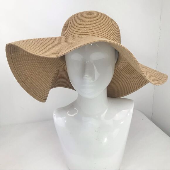 Old Navy Tan Woven Straw 5” Brim Beach Sun Hat - Picture 4 of 11